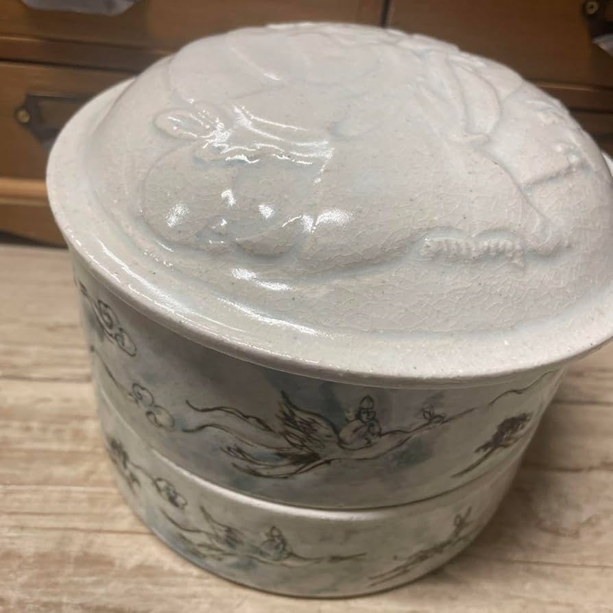 松本郁美 貫入色絵二段重箱（女人神）蓋物 - 食器新品